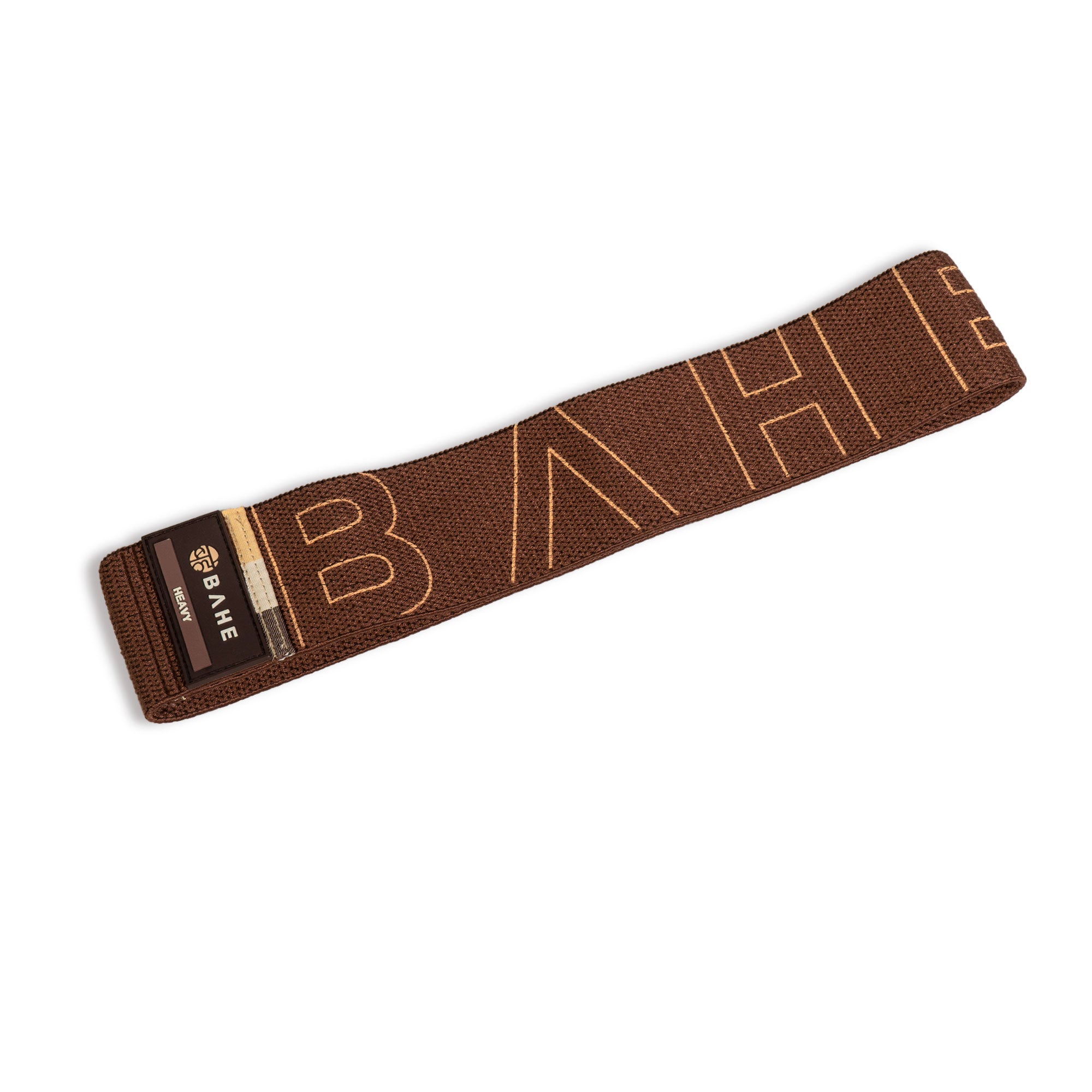 Brown belt with 'BAHE' branding on a white background