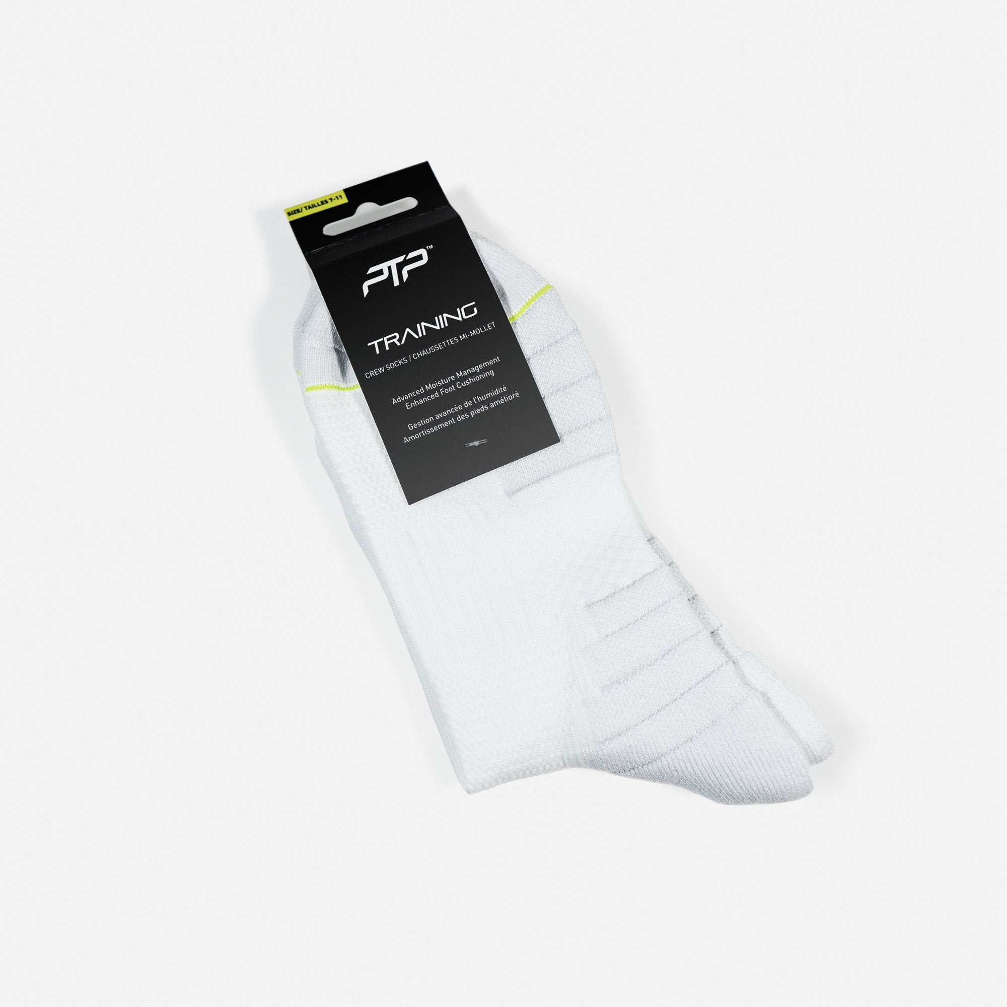 PTP TRAINING CREW SOCKS WHITE