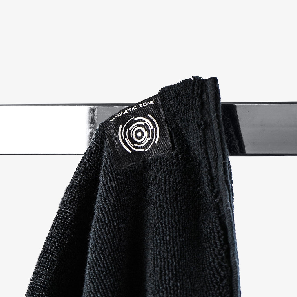 PTP Towel X Black | With Powerful Neodymium Magnet for Easy Suspension on Any Exercise Machine